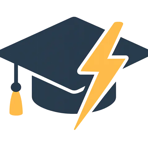 Scholars cap with a lightning bolt